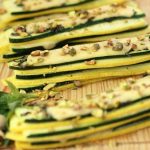 squash ribbons with gouda
