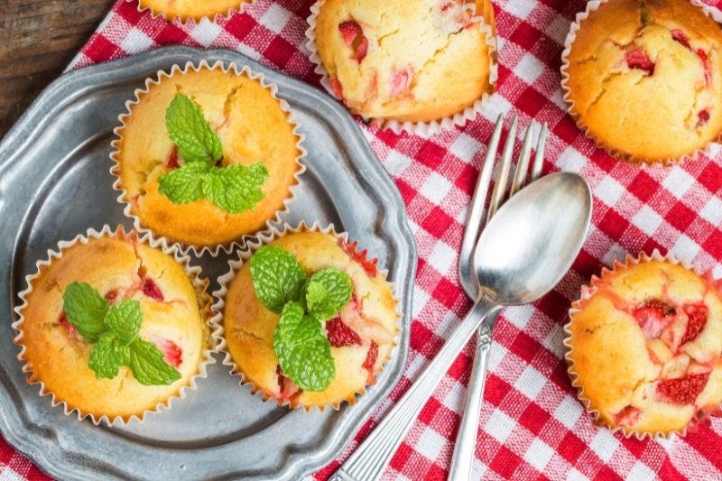 dehydrated strawberries are a great addition for baking like muffins